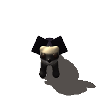 Claude Fable 5.1: Black-footed ferret in a Halloween costume