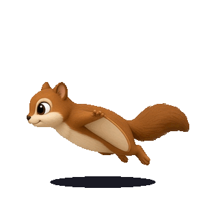 Gemini 4 Argon: Northern flying squirrel turning in 3D