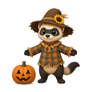 Gemini 4 Argon: Black-footed ferret in a Halloween costume