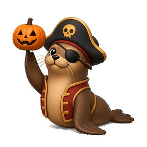 Gemini 4 Argon: California sea lion in a Halloween costume