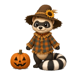 Gemini 4 Argon: Ringtail dressed as scarecrow